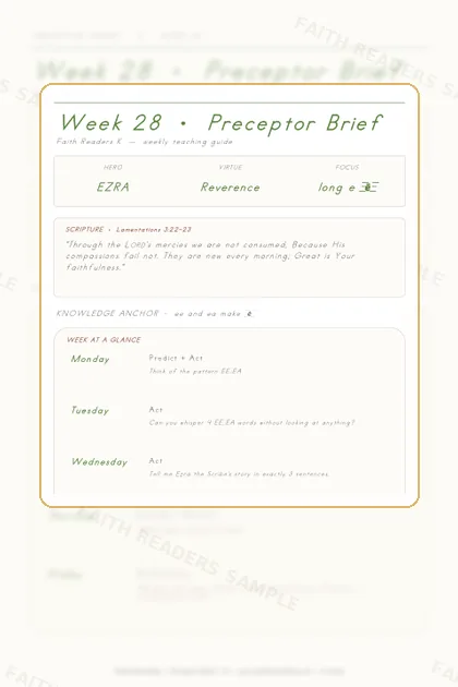 Kindergarten Week 27 Preceptor Guide page preview