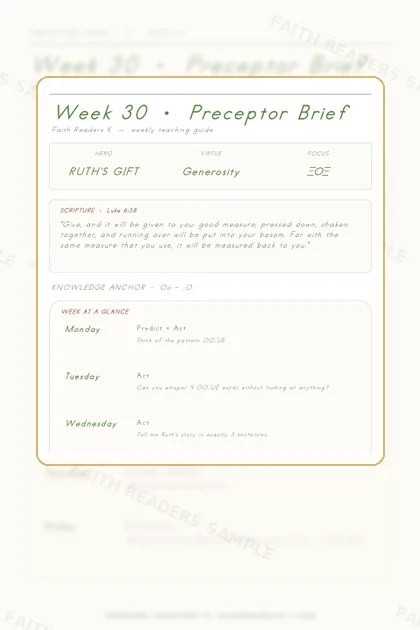 Kindergarten Week 29 Preceptor Guide page preview
