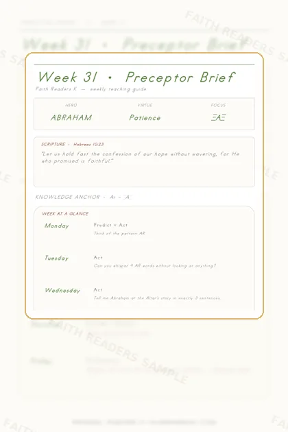 Kindergarten Week 30 Preceptor Guide page preview