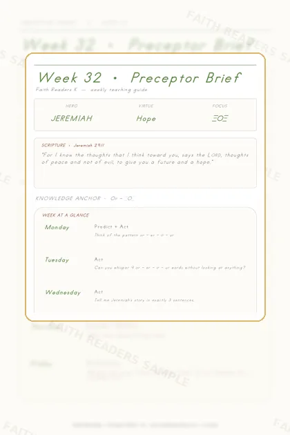 Kindergarten Week 31 Preceptor Guide page preview