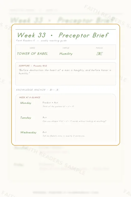 Kindergarten Week 32 Preceptor Guide page preview