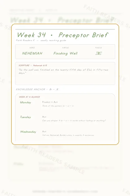 Kindergarten Week 33 Preceptor Guide page preview