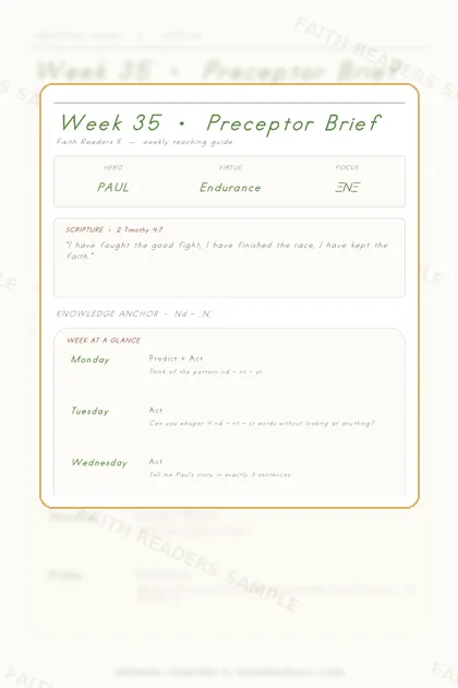Kindergarten Week 34 Preceptor Guide page preview