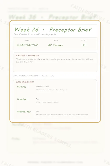 Kindergarten Week 35 Preceptor Guide page preview
