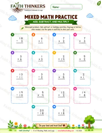 1st Grade math worksheet — Summer Mixed Practice 7