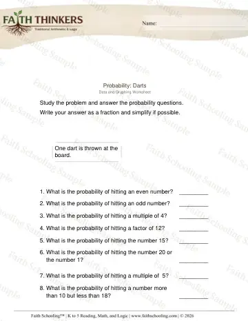 5th Grade math worksheet — Probability 4