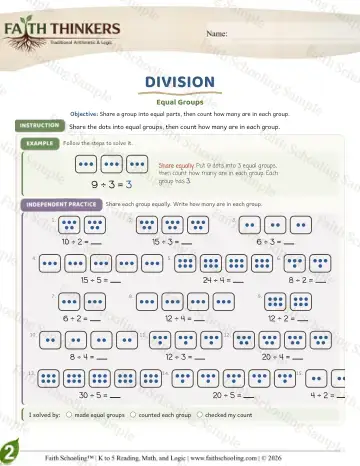 2nd Grade math worksheet — Division as Equal Groups. Long Division (Practice 5)