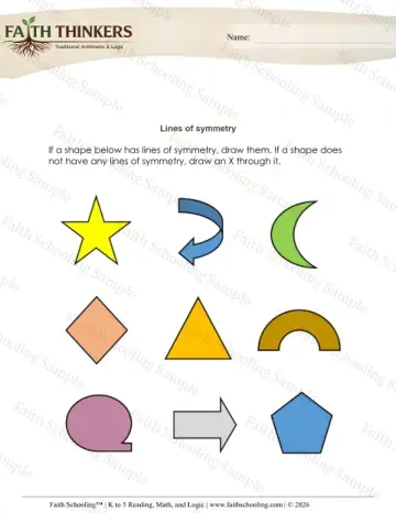 4th Grade math worksheet — Symmetry and Transformations. Geometry Symmetry 5