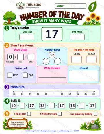 1st Grade math worksheet — Place Value Practice 6