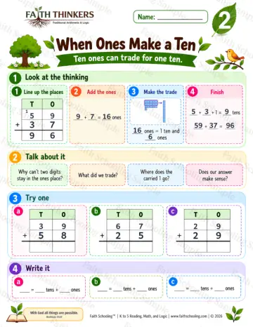 2nd Grade math worksheet — When Ones Make A Ten Practice 7