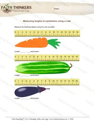 1st Grade math worksheet — Measuring Length Cm 2