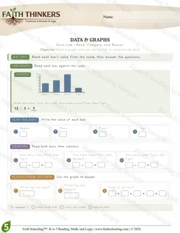 5th Grade math worksheet — Data (Practice 7)