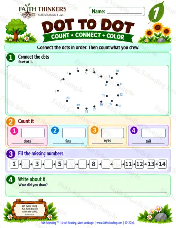 1st Grade math worksheet — Dot To Dot Practice 7