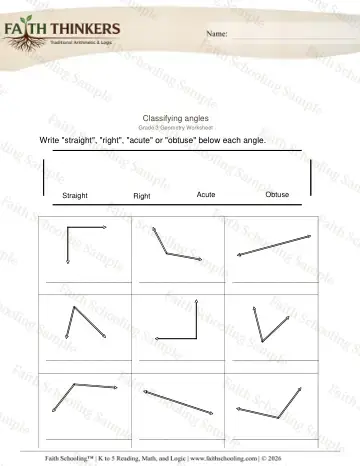 3rd Grade math worksheet — Polygons and Classifying Shapes. Geometry Classifying Angles 1