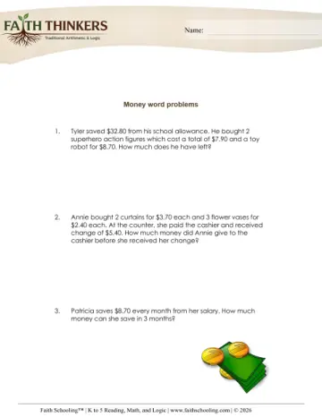 Money Word Problems 8