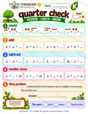 Kindergarten math worksheet — Mixed Review and Mastery Practice 4