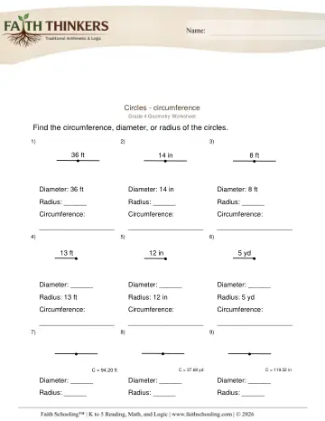 Geometry Circles Circumference 3