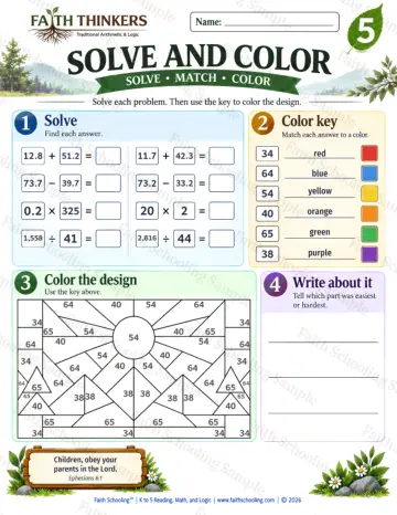 5th Grade math worksheet — Interactive & Puzzles Practice 5