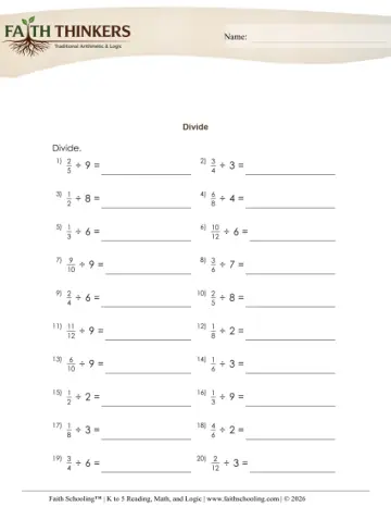 Divide Fractions by Whole Numbers 1