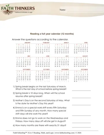 Calendar Full Year 4