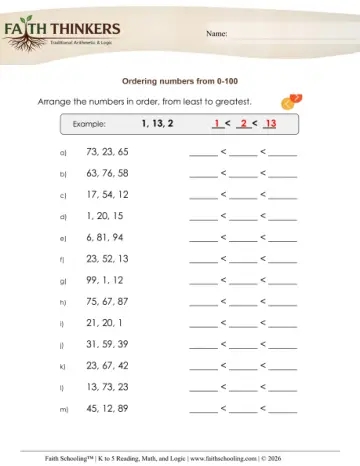 Order Numbers up to 100 1