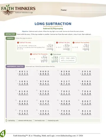 Long Subtraction (Practice 2)