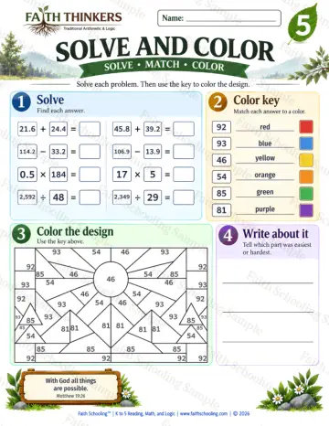 5th Grade math worksheet — Interactive & Puzzles Practice 6