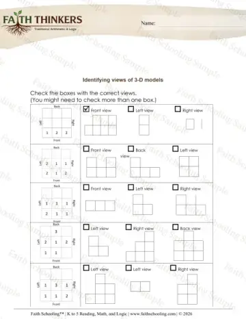 5th Grade math worksheet — 2D and 3D Shapes. Geometry 3d Models 4