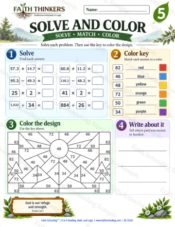 5th Grade math worksheet — Interactive & Puzzles Practice 7