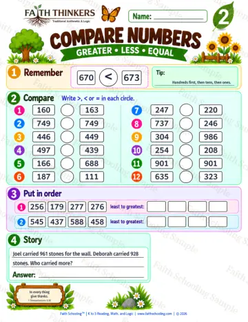 2nd Grade math worksheet — Comparing Numbers Practice 8