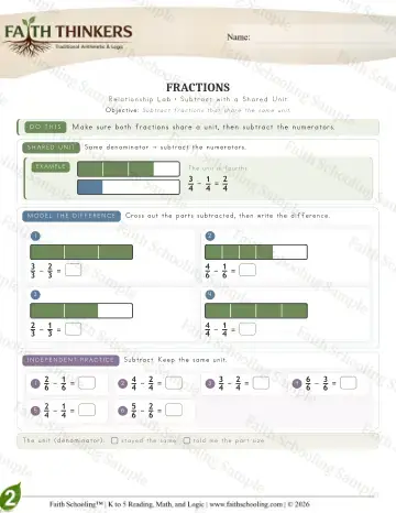 2nd Grade math worksheet — Fractions (Practice 7)