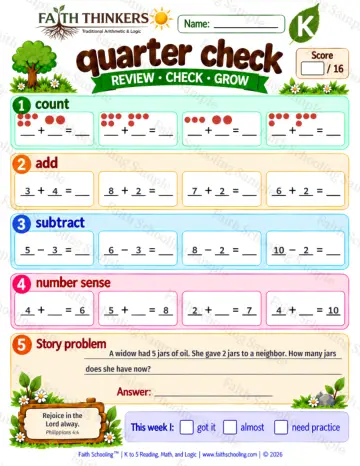 Kindergarten math worksheet — Mixed Review and Mastery Practice 9