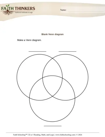 Grade 3 Math: Venn Diagrams — worksheet preview