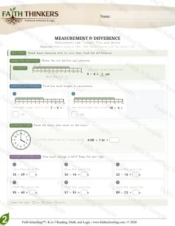 2nd Grade math worksheet — Measurement (Practice 4)