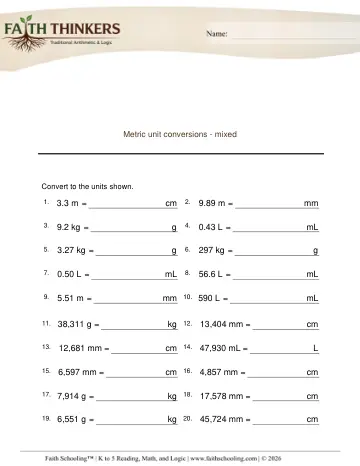 Metric Units Mixed 2