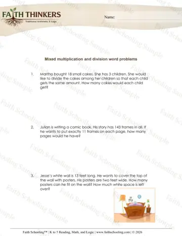 3rd Grade math worksheet — Mixed Practice. Mixed Multiplication and Division Word Problems 6