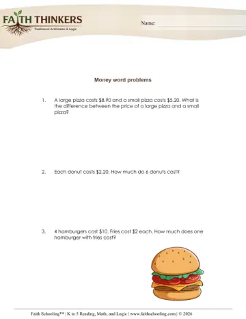 Money Word Problems 6