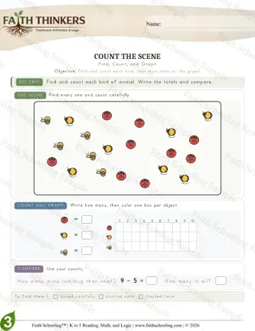 3rd Grade math worksheet — Interactive & Puzzles - Countscene (Practice 6)