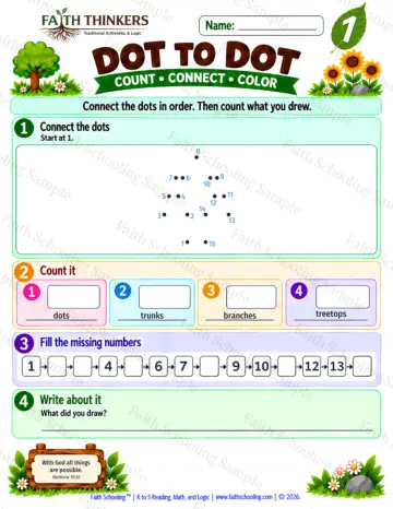 1st Grade math worksheet — Dot To Dot Practice 5