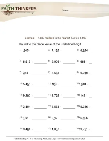 Round Numbers Nearest 10 or 100 1