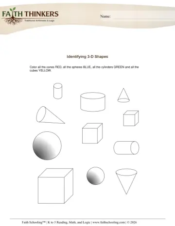 Geometry Identify 3d Shapes 3