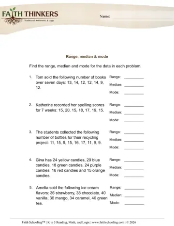 Range Median Mode 6