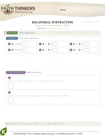 Subtraction As Separating (Practice 1)