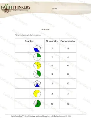 2nd Grade math worksheet — Reading and Writing Fractions. Fractions Writing 4