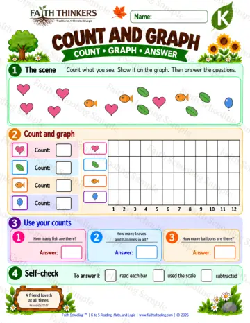 Kindergarten math worksheet — Data and Graphing Practice 6