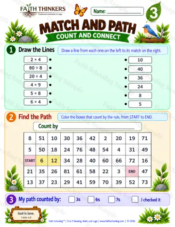 3rd Grade math worksheet — Interactive & Puzzles Practice 4