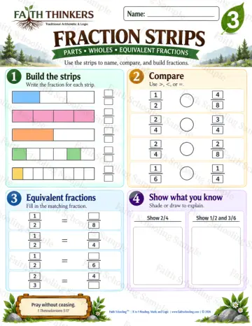 3rd Grade math worksheet — Fractions Practice 7