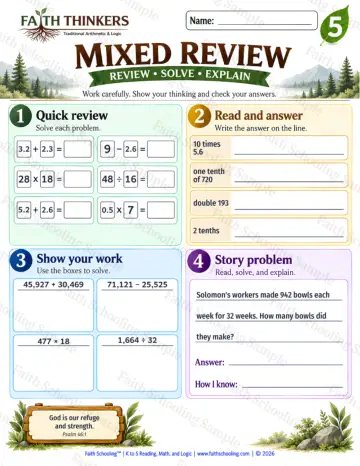 5th Grade math worksheet — Core Skills Practice 4