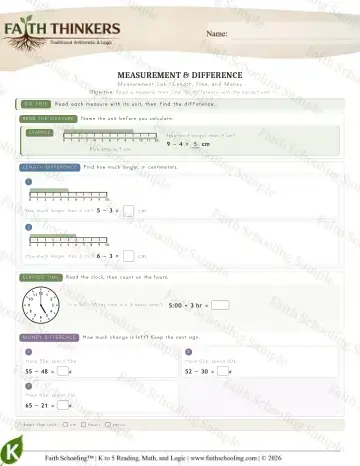Kindergarten math worksheet — Measurement (Practice 9)