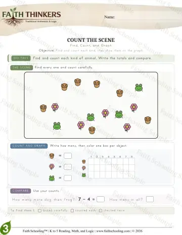3rd Grade math worksheet — Interactive & Puzzles - Countscene (Practice 2)